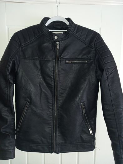 Biker style faux leather jacket