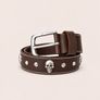 Brown Genuine Leather Stud Belt, Handmade Leather Belt, Vintage Rivet Bel Image 5