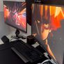 Complete desktop setup- 2 desktops, arm that holds 2 desktops and accessories. Image 2
