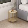 Side Table, 2-Tier End Table with Storage Shelf and Steel Frame Image 7