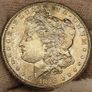 USA United States Silver 1881 S Morgan Dollar Beautiful Uncirculated Lustrous Gold Toned Image 2
