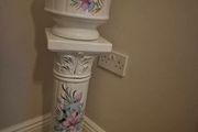 Vintage Italian Ceramic Pedestal &amp; Planter Set