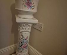 Vintage Italian Ceramic Pedestal & Planter Set