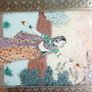 Vintage Wooden Trinket Box with Brass Detail & Glass Covered Picture Image 6