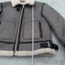 Grey Zara Shearling Bomber Aviator Jacket Image 9