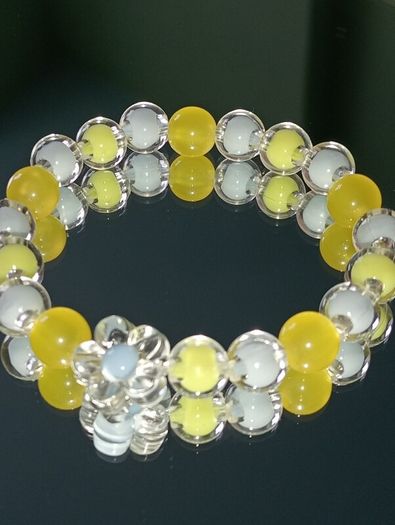 Handmade bracelet crystal pearl gold