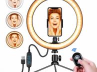 main image for ad 10" LED Ring Light Dim able Lighting Kit Phone Selfie Tripod Makeup Youtube