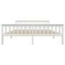 Bed Frame with 2 Drawers White Solid Pine Wood 180x200 cm Image 4