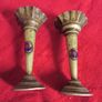 Rare Vintage  Souvenir  R.M.S. Scythia  Trumpet Vase  X 2 Image 6