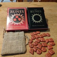 The Runes, The future revealed with this Ancient Norse system of Divination. New never used. Includes Book, Rune Stones and Bag.