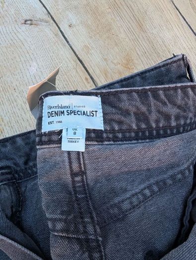 River Island black barrel jeans