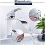 Waterfall Bathroom Faucet Wash Basin Mixer Tap Hot and Cold Water Sink Taps Single Handle Basin Taps Mixer Bathroom Tap Accessories Chrome Brass (FREE POSTAGE) Image 2