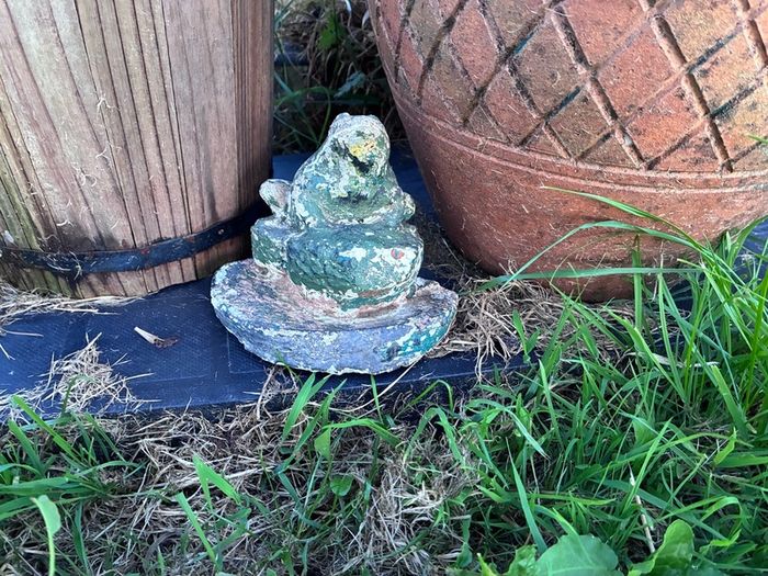 Concrete garden frog