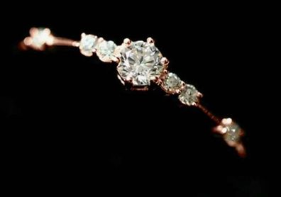 Beautiful Rose Gold Diamond Accent Ring - Brand New