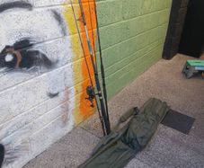 fishing rods and bag