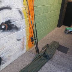 fishing rods and bag