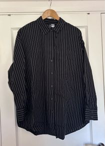 Black and White pinstriped Divided by H&M Collared Shirt