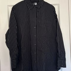 Black and White pinstriped Divided by H&M Collared Shirt