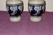 Matching pair of Zoller and Born German stoneware wine goblets