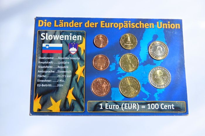 Slovenia first year euro coins set 2007 BUNC