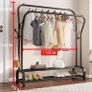 NEW Double Clothes Rail Rack with Shelves Image 3