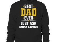 main image for ad Best Dad ever custom personalised hoodie for fathers day