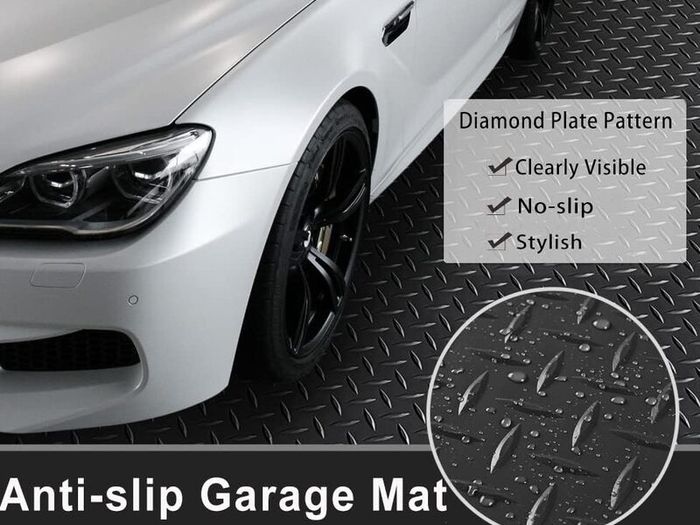 Rubber Garage Flooring Matting 1m x 5m Heavy Duty Rubber Matting Roll, 3mm Workshop Garage Flooring Mat, Anti-Slip, Indoor & Outdoor