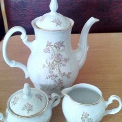 Bernadotte porcelain Czechoslovakia Coffee Pot set Trio