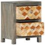Bedside Cabinet Grey 40x30x50 cm Solid Mango Wood Image 2