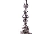 Large Chrome Baroque Design Candelabra.