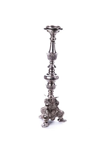 Large Chrome Baroque Design Candelabra.