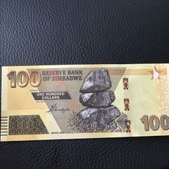 Rare Zimbabwe Banknote 100 Dollars