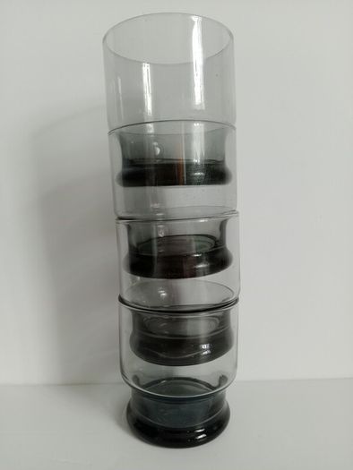 Smoked glass, vintage glass tumblers, 1970s glass