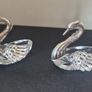 Rare vintage swan-shaped salt cellars crafted from 925 silver and cut crystal Image 9