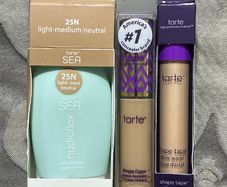 TARTE hydro flex serum foundation, shake tape concealer, shape tape glow wand brand new