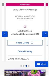 2 VIP tickets to The Weeknd - Ticketmaster genuine