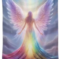 Soft Fleece Throw Blanket - 60x80 Inch Flannel Thick Fluffy Throw Blanket for Sofa Bed Couch or Chair, All Seasons Cozy Warm & Lightweight Blanket for Girls Kids Adults, Angel Pattern