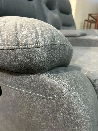 New Ashford Truffle & Grey Micro Fabric Recliner Sofa
