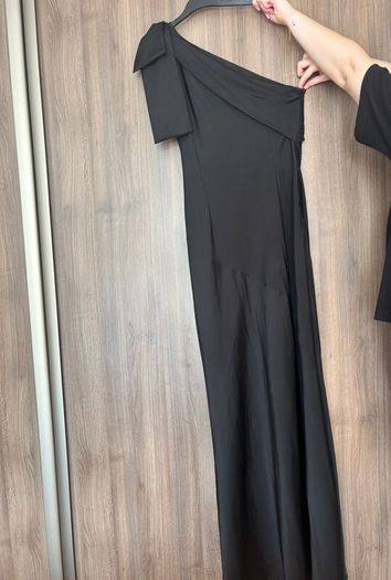 Long Black satin dress, Size L