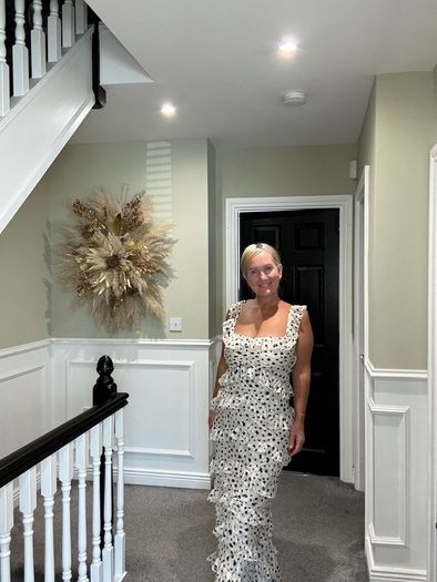 pretty lavish polka dot maxi dress