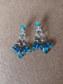 925 silver earrings with blue stones