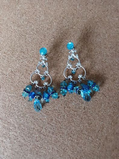 925 silver earrings with blue stones