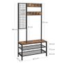 New XXL Metal Hall Tree Coat Rack with Shoe Bench + Grid Wall - FREE P&P Image 9