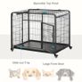 Dog Crate, Dog Box, Water-Resistant Mat, Removable Bottom Tray, Lockable, Black, 80 x 55 x 71 cm Image 4
