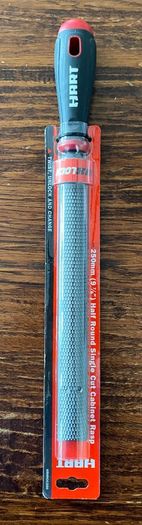 Wood Rasp - Hart Tloc - 250 mm (9 inch length) half round Single Cabinet Rasp