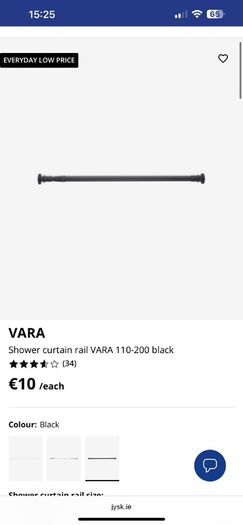 Shower Curtain Rail x3