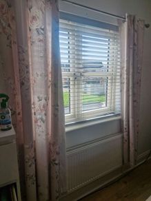 Light pink floral curtains