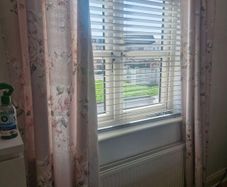 Light pink floral curtains