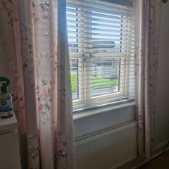 Light pink floral curtains