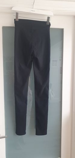 H&M Superstretch black leggings with zip-up waist - Sz 8UK - Bnwt